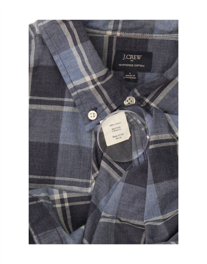 J. CREW Mens Shirt Large Blue Check Vintage J. Crew and Second-Hand J. Crew from Messina Hembry 