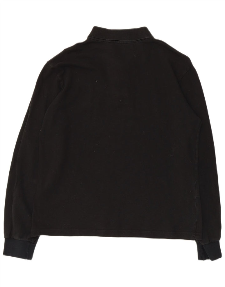 Fred Perry Ανδρικό μακρυμάνικο μπλουζάκι πόλο, μεσαίο μαύρο βαμβακερό