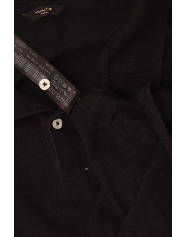 Massimo Dutti Ανδρικό Πόλο Μπλουζάκι 2XL Μαύρο βαμβακερό