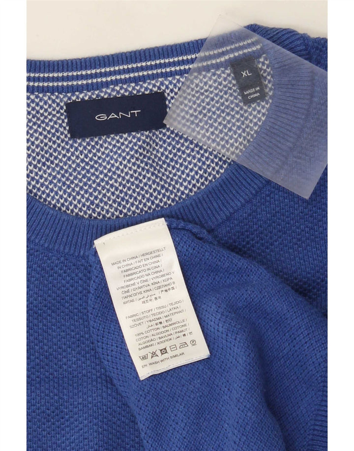Ανδρικό πουλόβερ Gant Crew Neck Jumper XL Μπλε βαμβακερό