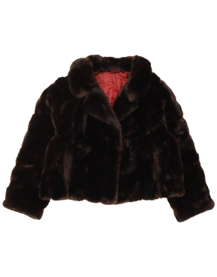 Γυναικείο μπουφάν TISSAVEL από ψεύτικη γούνα UK 18 XL καφέ Πολυακρυλικό