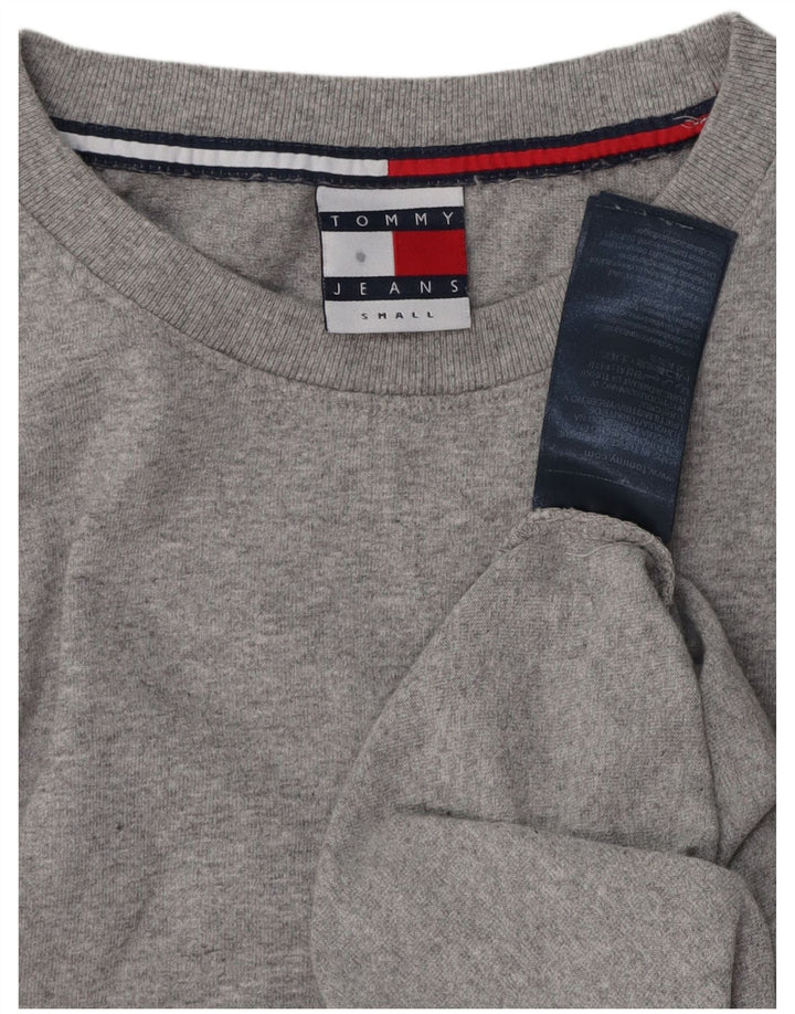 TOMMY HILFIGER Ανδρικό γραφικό τοπ μακρυμάνικο μικρό γκρι βαμβακερό