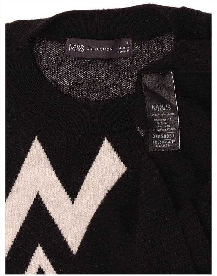 Marks & Spencer Γυναικείο πουλόβερ με λαιμόκοψη UK 14 Medium Black