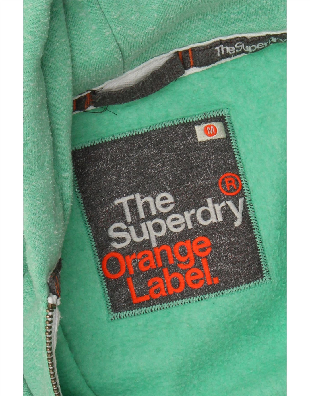 Superdry γυναικείο πουλόβερ με κουκούλα με φερμουάρ UK 12 Βαμβακερό μέτριο πράσινο