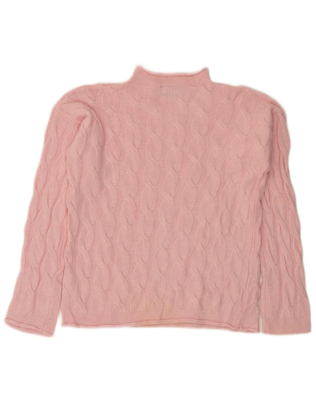 BENETTON Γυναικείο πουλόβερ με λαιμό χελώνα UK 10 Small Pink Polyamide