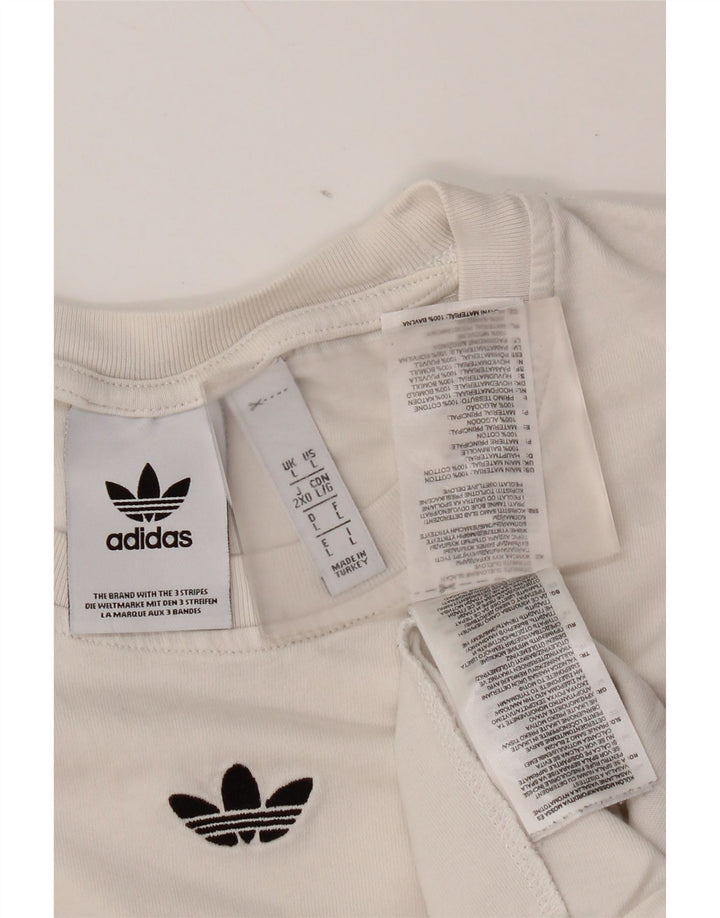 Ανδρικό γραφικό T-Shirt Adidas Top μεγάλο λευκό βαμβακερό