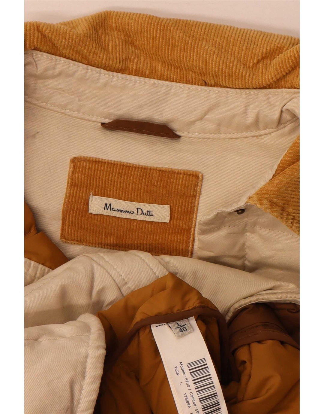 Massimo Dutti γυναικείο μπουφάν με επένδυση UK 16 μεγάλο μπεζ βαμβακερό