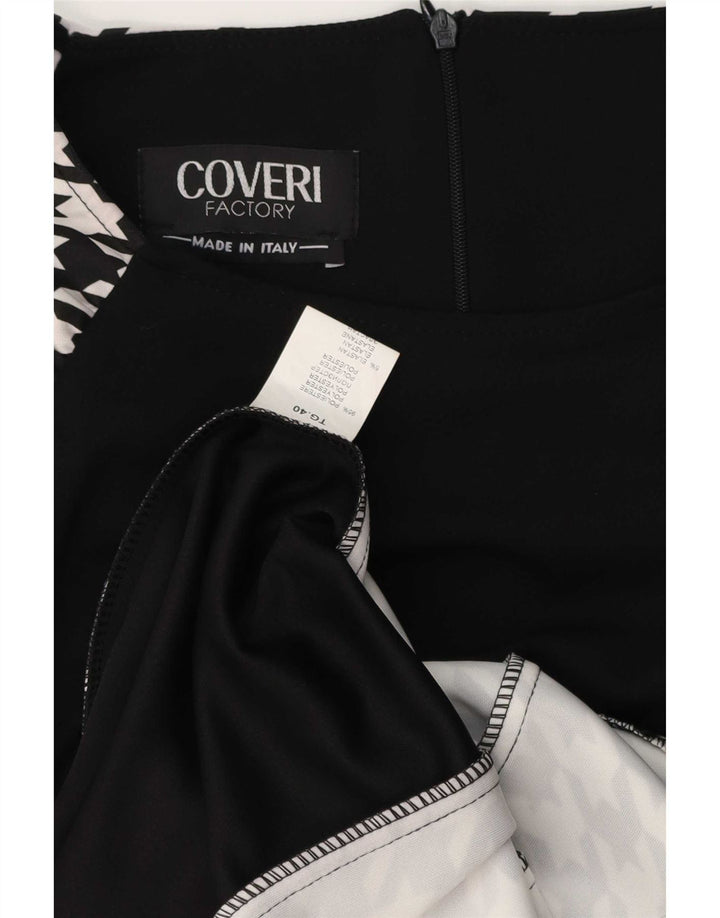Γυναικείο μακρυμάνικο φόρεμα Coveri IT 40 Small Black Houndstooth