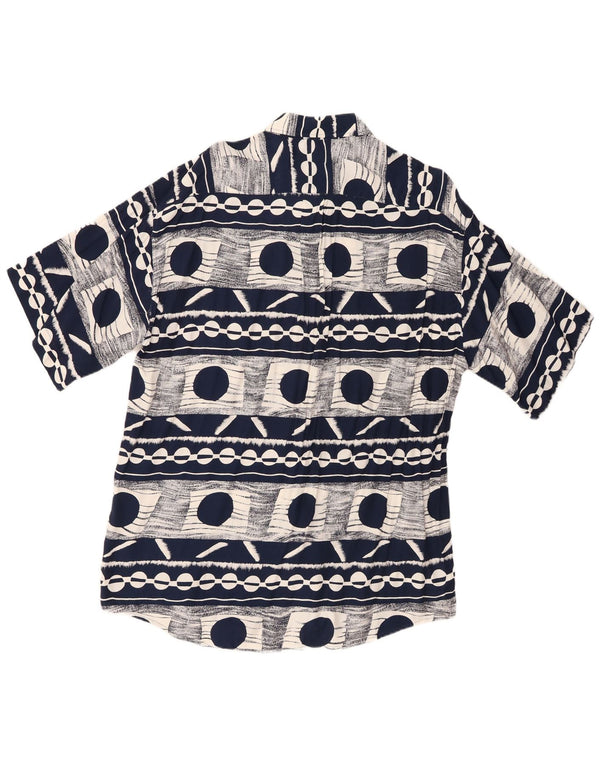 Big Match Ανδρικό κοντομάνικο πουκάμισο XL Navy Blue Geometric