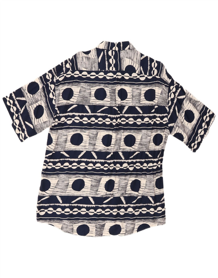 Big Match Ανδρικό κοντομάνικο πουκάμισο XL Navy Blue Geometric