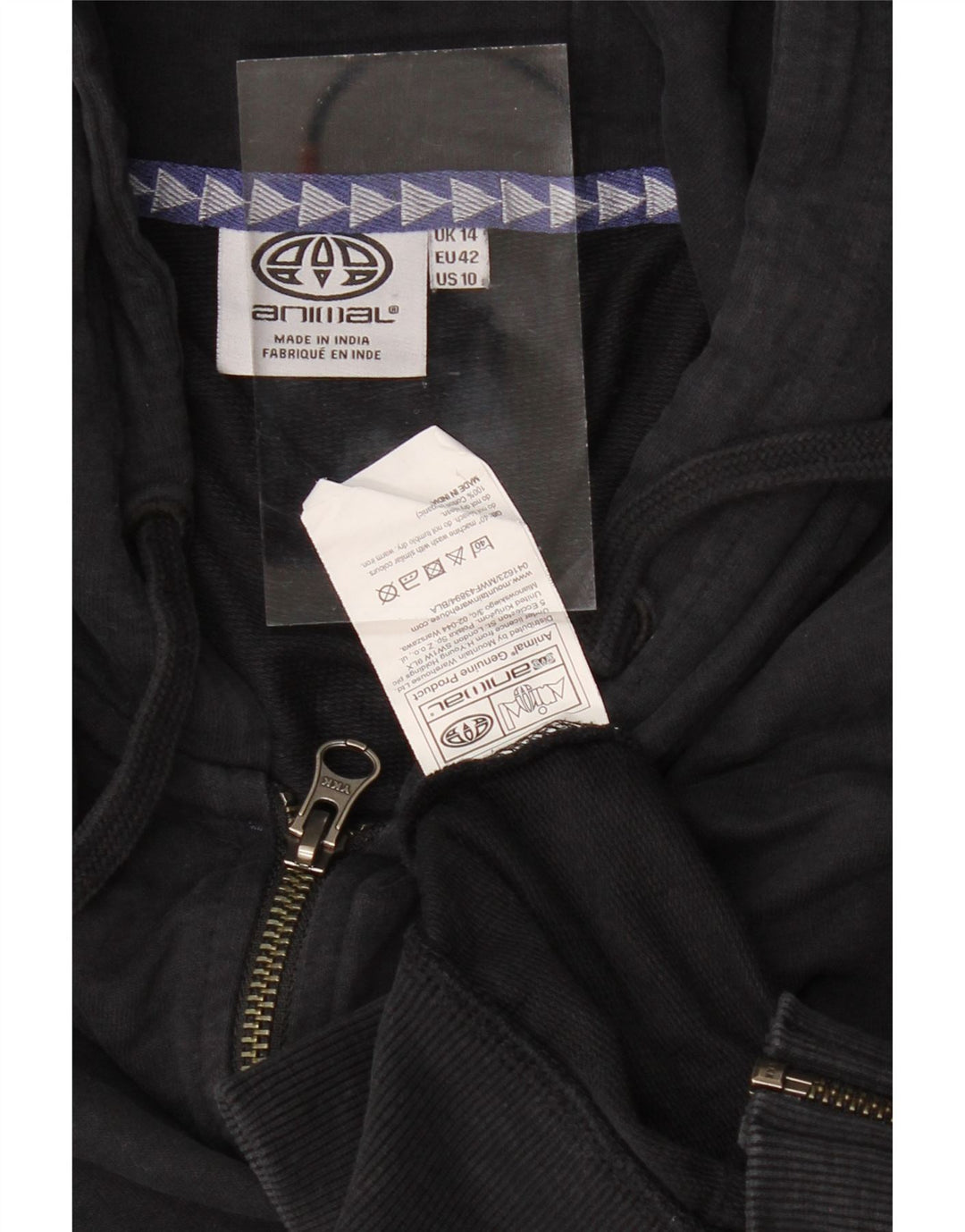 Γυναικείο πουλόβερ με κουκούλα ANIMAL UK 14 μεγάλο μαύρο βαμβακερό