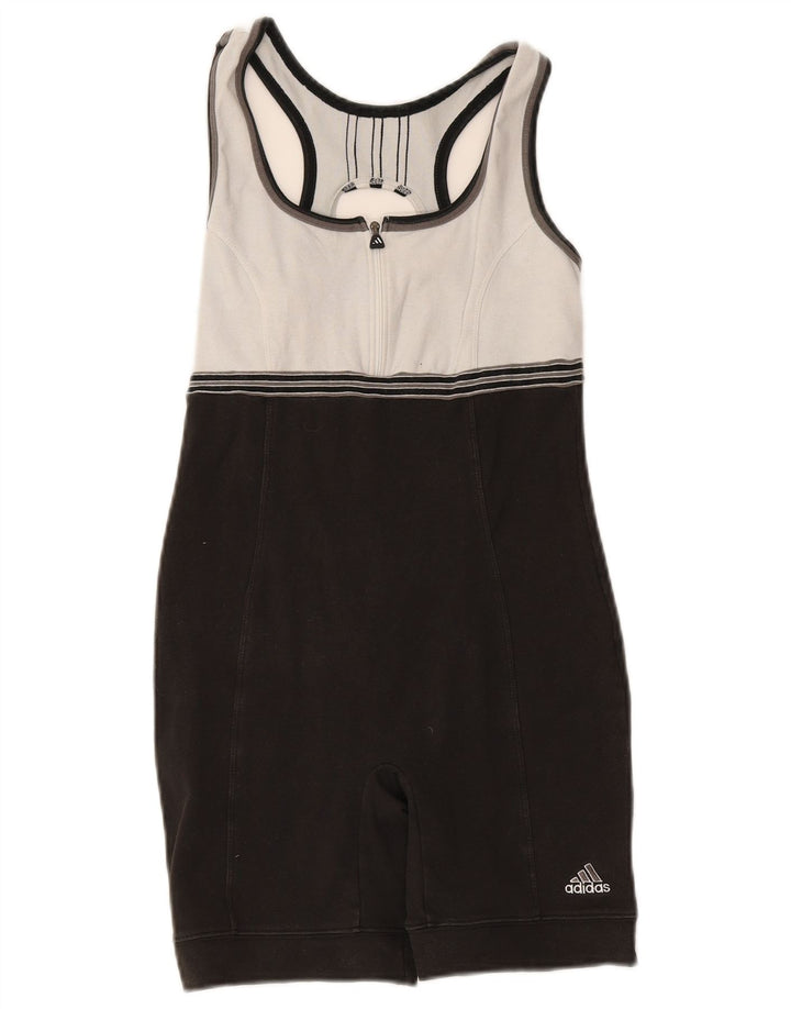 Adidas Γυναικείο Playsuit UK 10 Small Black Colourblock Βαμβακερό