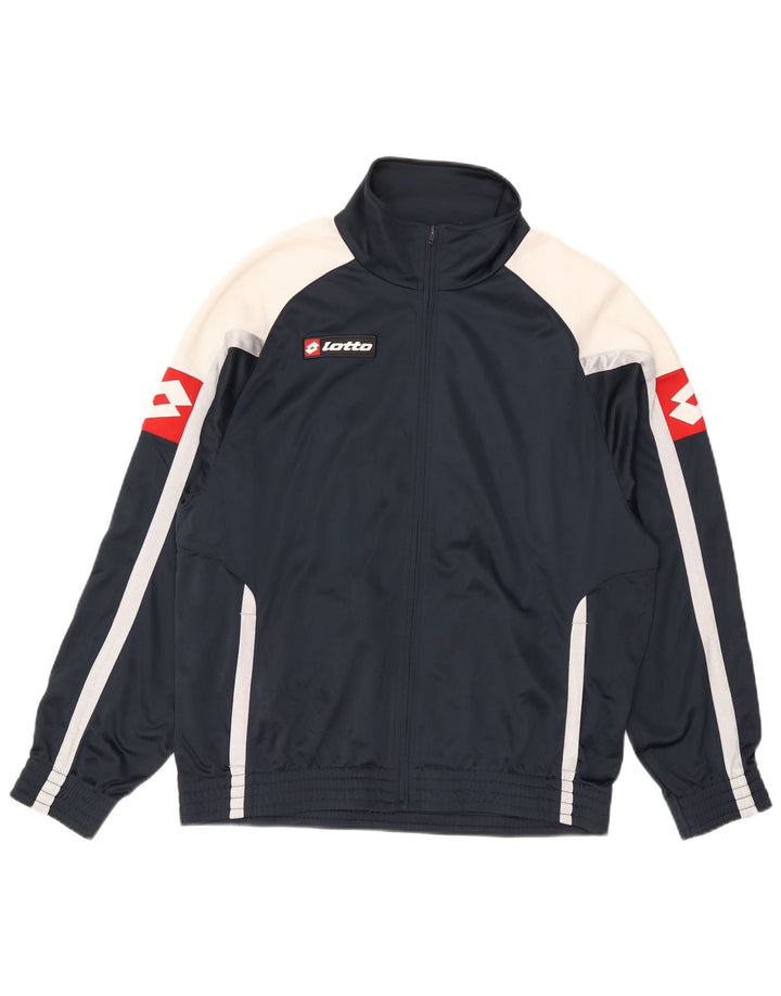 Ανδρική αθλητική φόρμα γραφικών LOTTO Top Jacket XL Navy Blue Colorblock Polyester