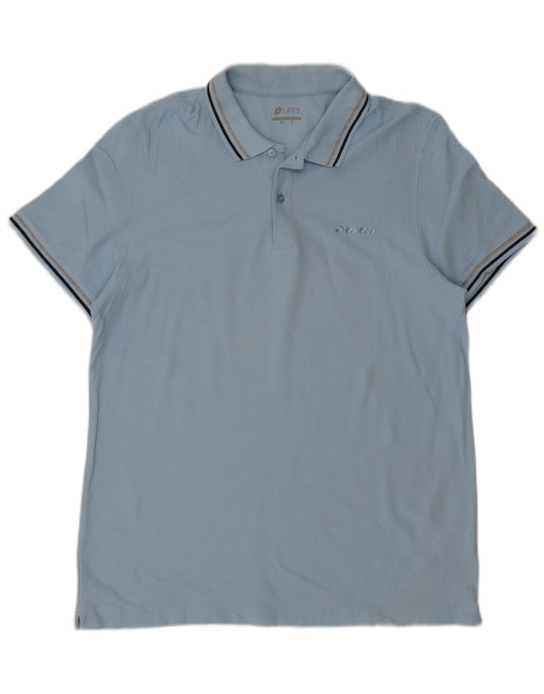 Lotto Mens Life's Polo Shirt XL Μπλε ριγέ βαμβακερό