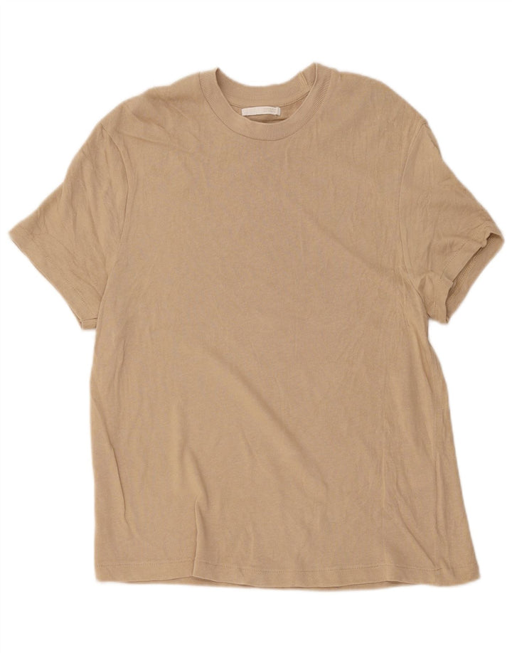 Ανδρικό T-Shirt Zara Τοπ μεσαίο μπεζ βαμβακερό