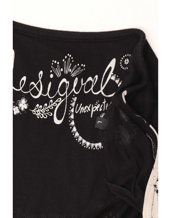 Desigual Γυναικείο Βασικό Φόρεμα UK 16 Μεγάλη μαύρη φλοράλ βισκόζη