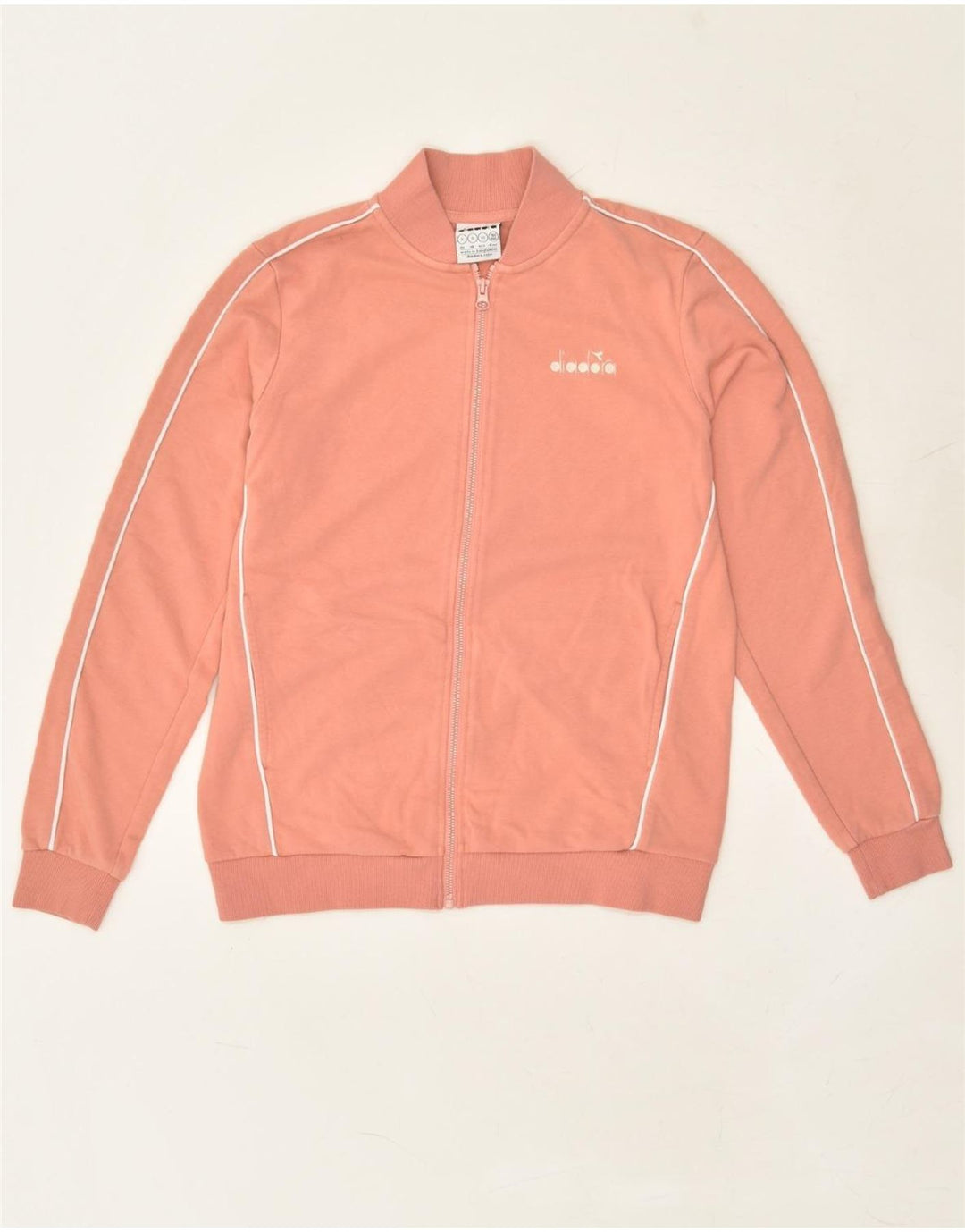 DIADORA Womens Tracksuit Top Jacket UK 10 Small Pink Cotton | Vintage Diadora | Thrift | Second-Hand Diadora | Used Clothing | Messina Hembry 