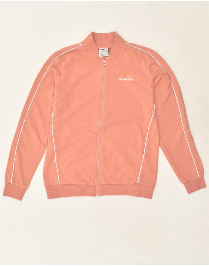 DIADORA Womens Tracksuit Top Jacket UK 10 Small Pink Cotton | Vintage Diadora | Thrift | Second-Hand Diadora | Used Clothing | Messina Hembry 