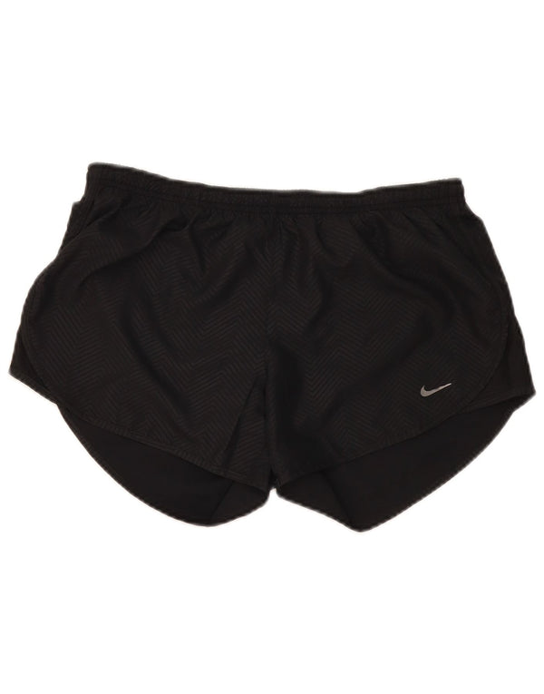 Nike Womens Dri Fit Sport Shorts UK 14 Medium Black Chevron Polyester