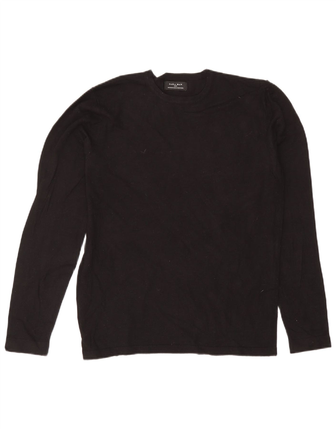 Ανδρικό πουλόβερ Zara Crew Neck Jumper Μεσαίο Μαύρο