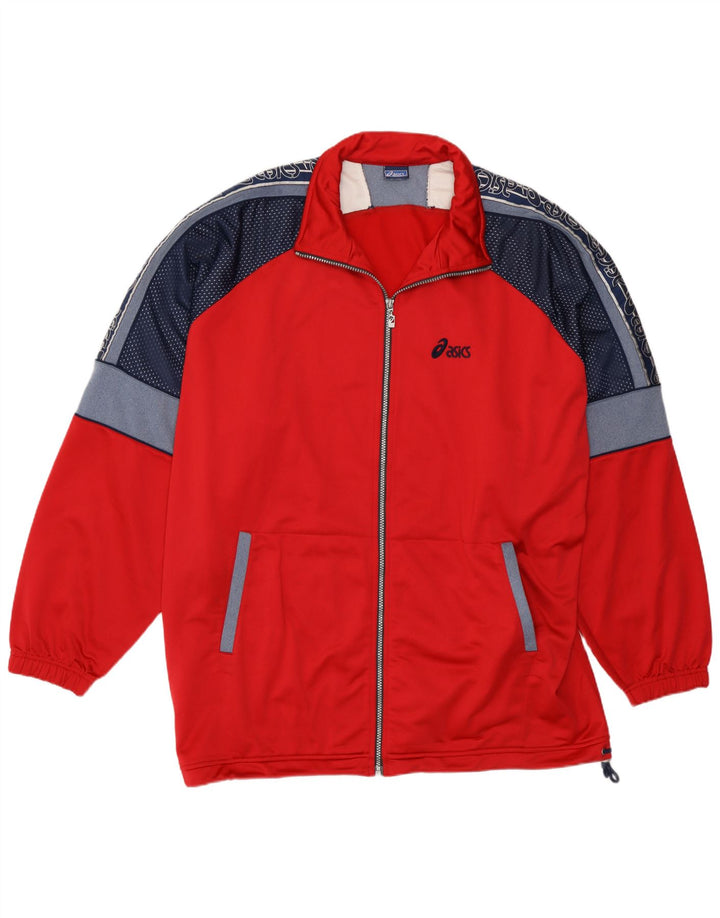 Ανδρική αθλητική φόρμα γραφικών Asics Top Jacket 3XL Red Colourblock Polyester