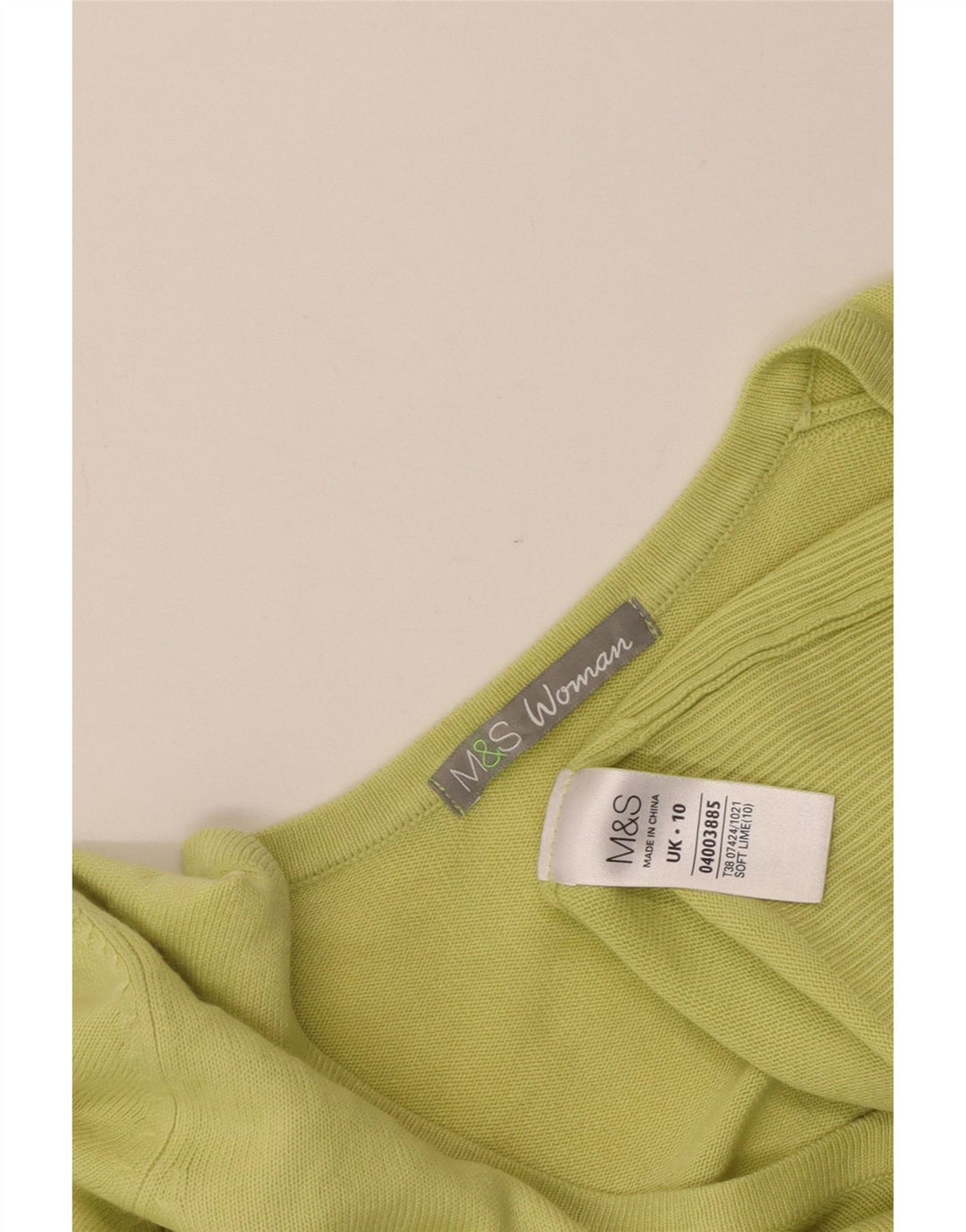 MARKS & SPENCER Γυναικείο πουλόβερ με λαιμόκοψη μεγάλου μεγέθους UK 10 Small Green