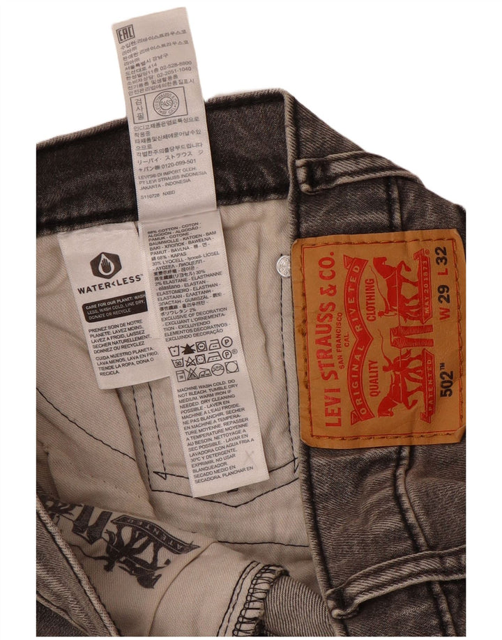 Levi's Mens 502 Tapered Jeans W29 L32 Γκρι βαμβακερό