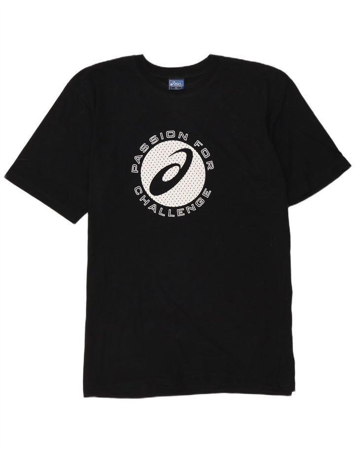 Ανδρικό γραφικό T-Shirt ASICS Top XL Μαύρο βαμβακερό