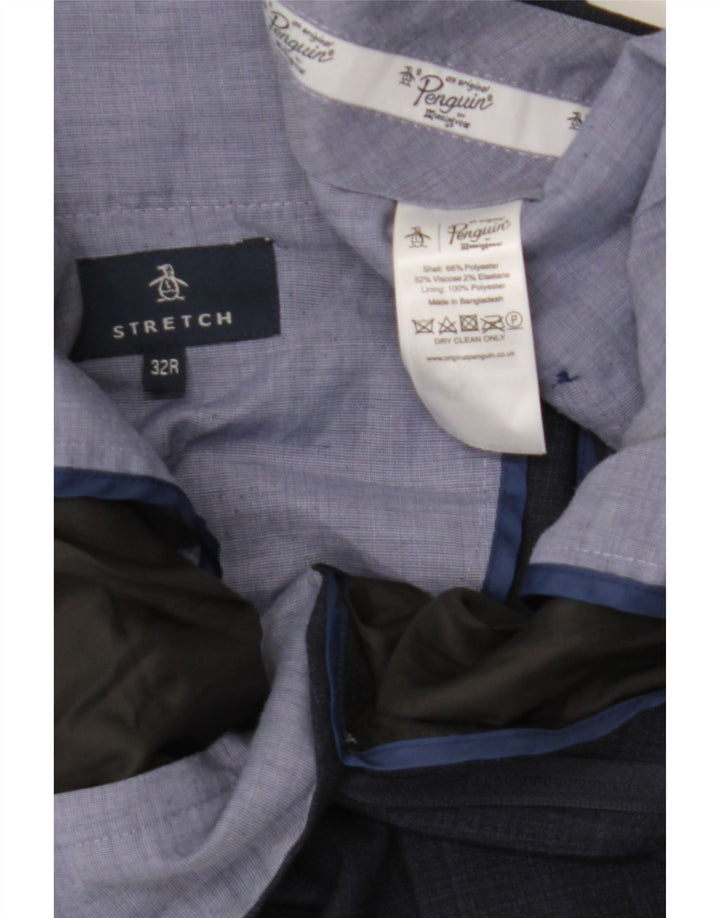 Ανδρικό παντελόνι Penguin Slim Suit W32 L30 Navy Blue Check Polyester