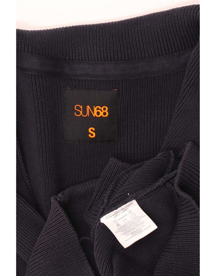 Ανδρικό πουλόβερ ζακέτα Sun68 Small Navy Blue Βαμβακερό