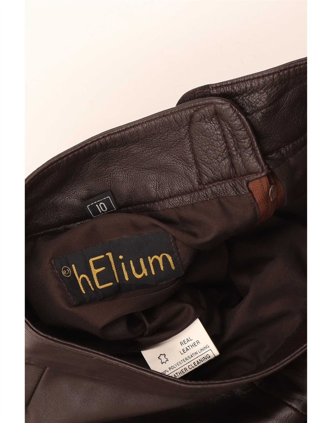 Helium Γυναικεία Maxi Δερμάτινη Φούστα UK 10 Small W28 Brown