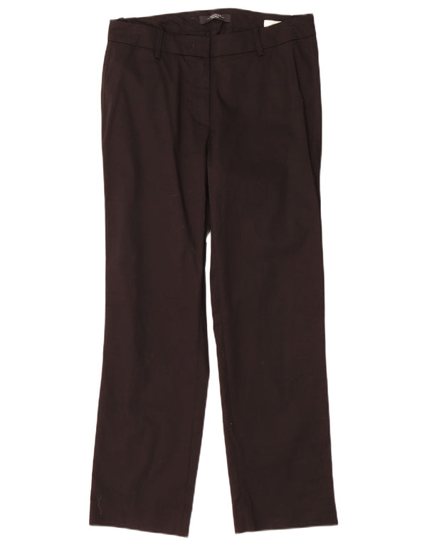 Max Mara Γυναικείο ίσιο παντελόνι Chino UK 10 Small W30 L28 μαύρο βαμβακερό
