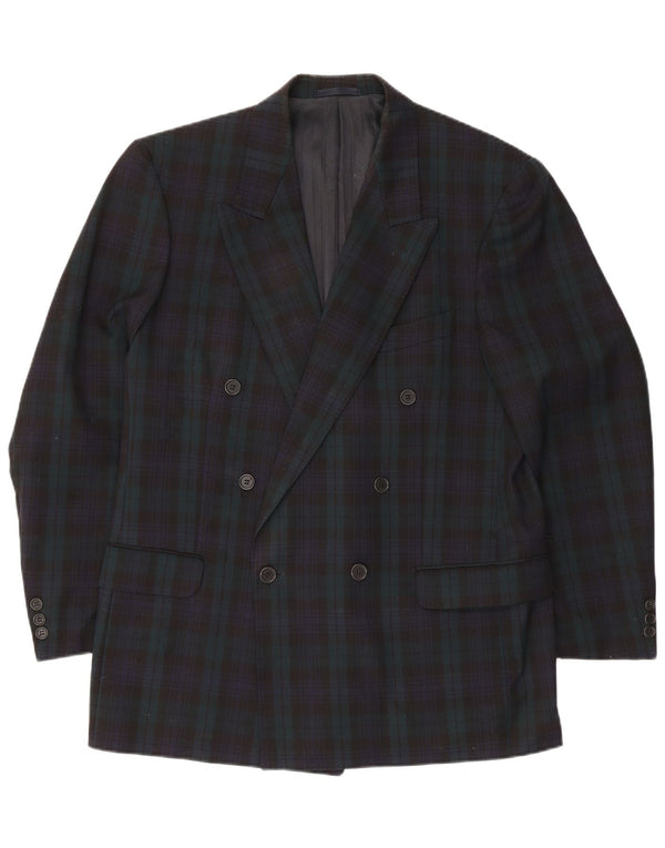 Jaeger Ανδρικό μπουφάν Blazer με διπλό στήθος IT 52 XL Navy Blue Check Wool