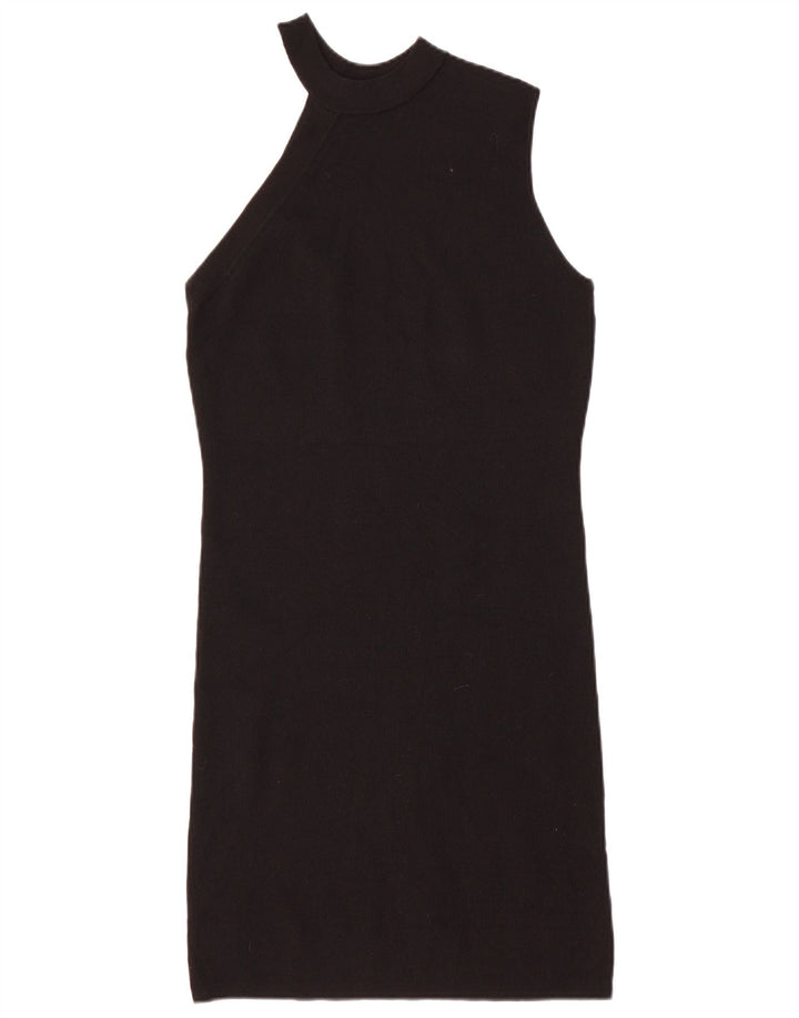 Zara Womens One Shoulder Bodycon Φόρεμα UK 12 Medium Black