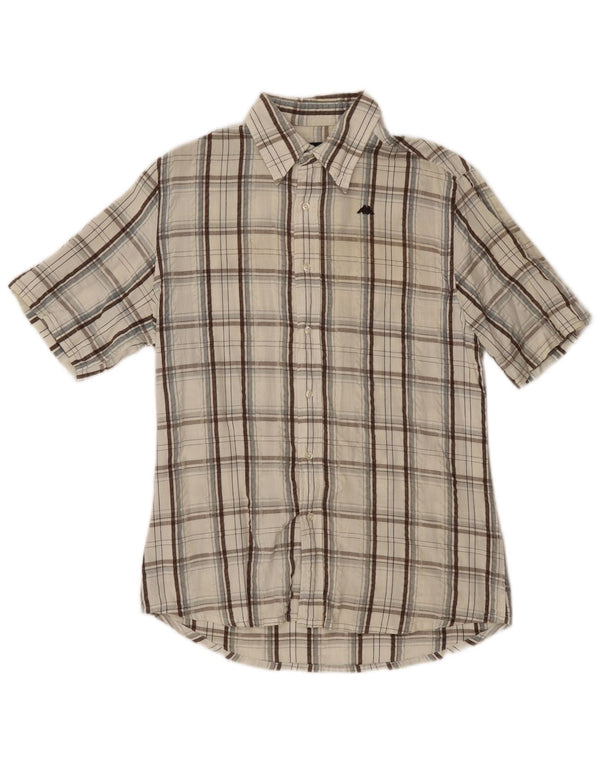 Ανδρικό κοντομάνικο πουκάμισο Kappa Βαμβακερό μεσαίο σε λευκό