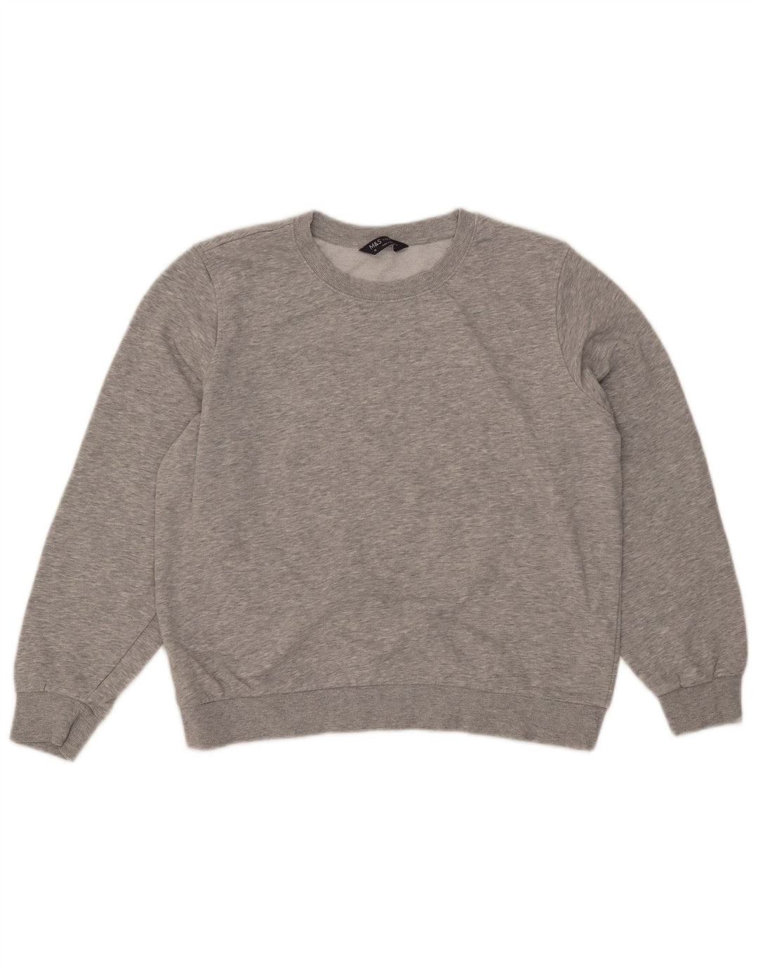 Marks & Spencer Γυναικεία Φούτερ Jumper UK 16 Large Grey Cotton