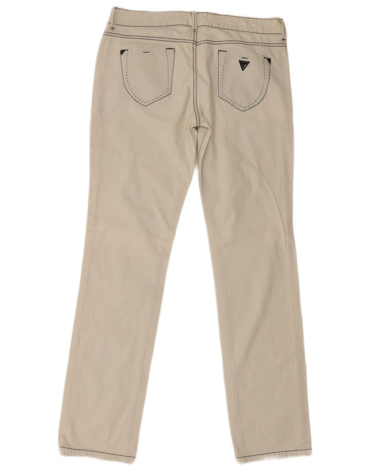 Guess Γυναικείο Slim Jeans W33 L34 Off White Βαμβακερό