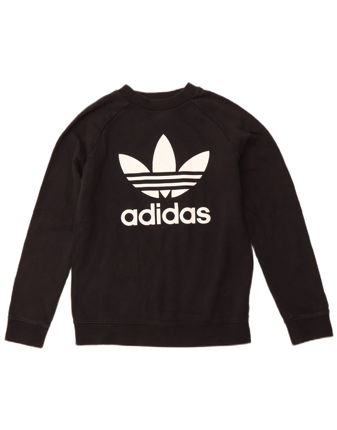 Γυναικεία γραφική φούτερ ADIDAS Jumper UK 10 Small Black Cotton