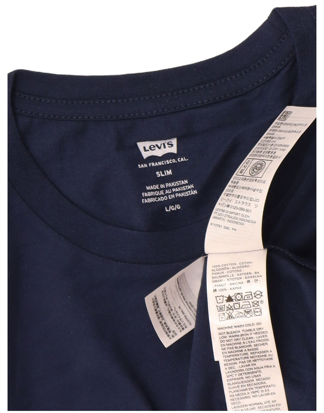 Ανδρικό T-shirt Levi's Slim Top Large Navy Blue από βαμβάκι