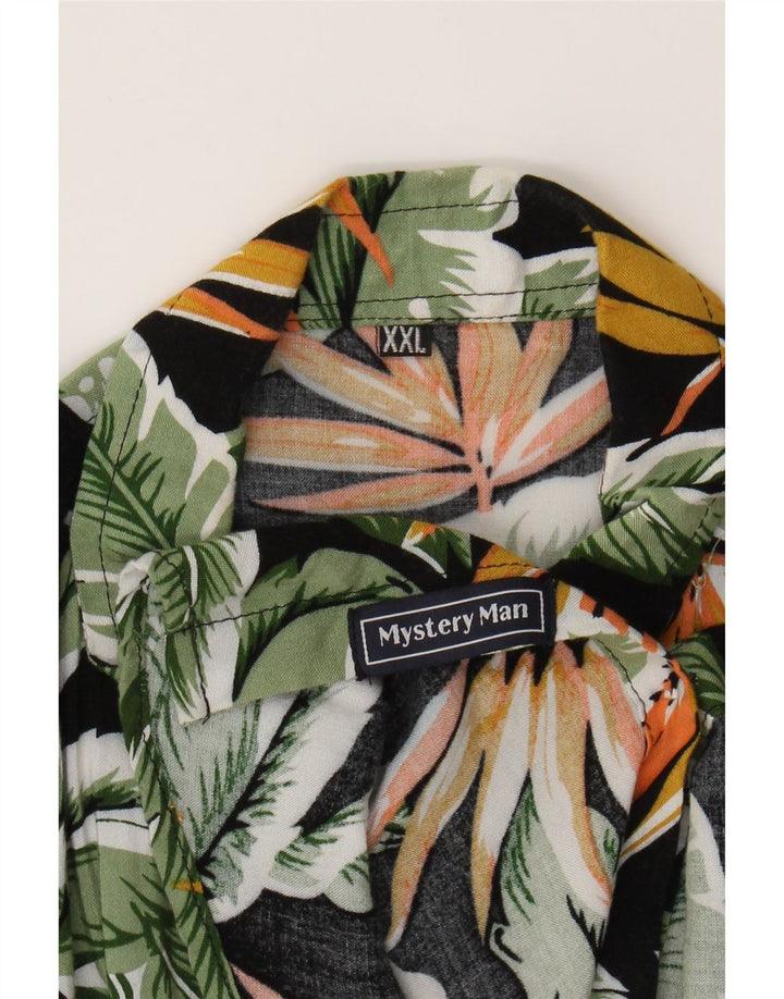 VINTAGE Mens Abstract Pattern Short Sleeve Shirt 2XL Black Vintage Vintage and Second-Hand Vintage from Messina Hembry 