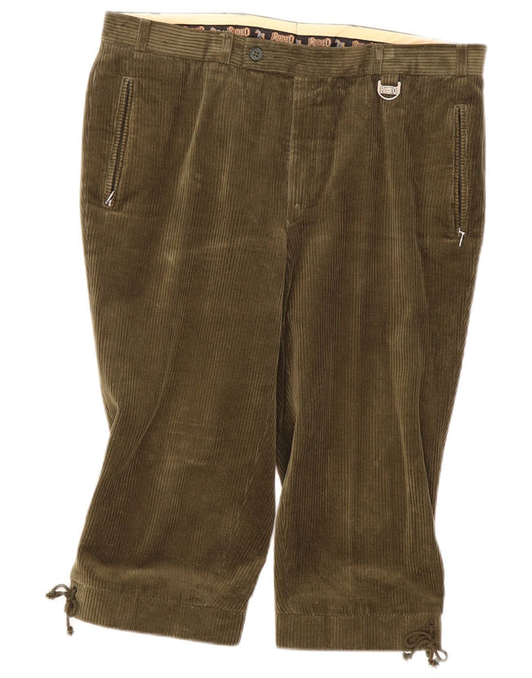 Γυναικείο Rodeo Riding Capri Corduroy Παντελόνι IT 52 XL W36 L18 Χακί βαμβακερό