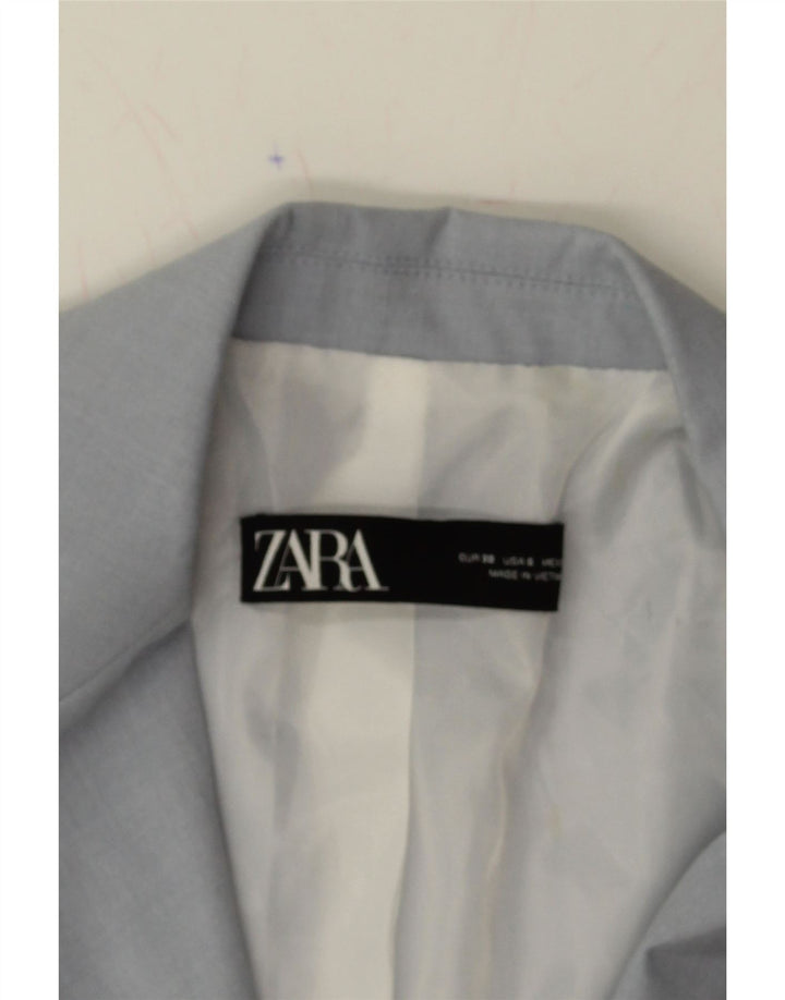 ZARA Womens 1 Button Blazer Jacket EU 38 Medium Blue Vintage Zara and Second-Hand Zara from Messina Hembry 