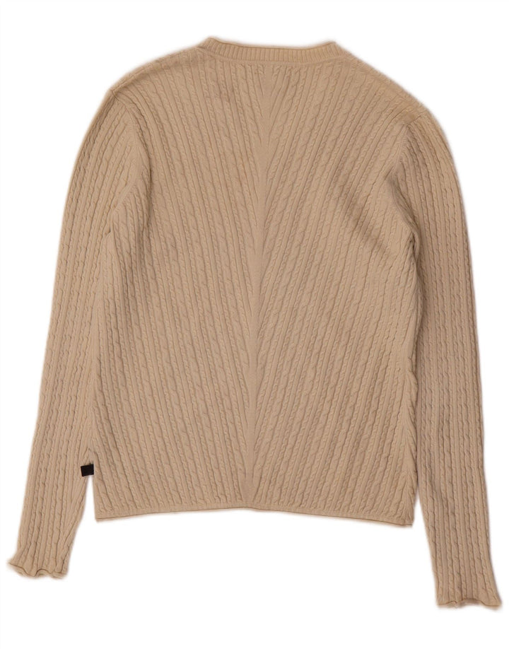 ADIDAS Γυναικείο πουλόβερ με λαιμόκοψη με V λαιμόκοψη UK 12 μεσαίο μπεζ μετάξι