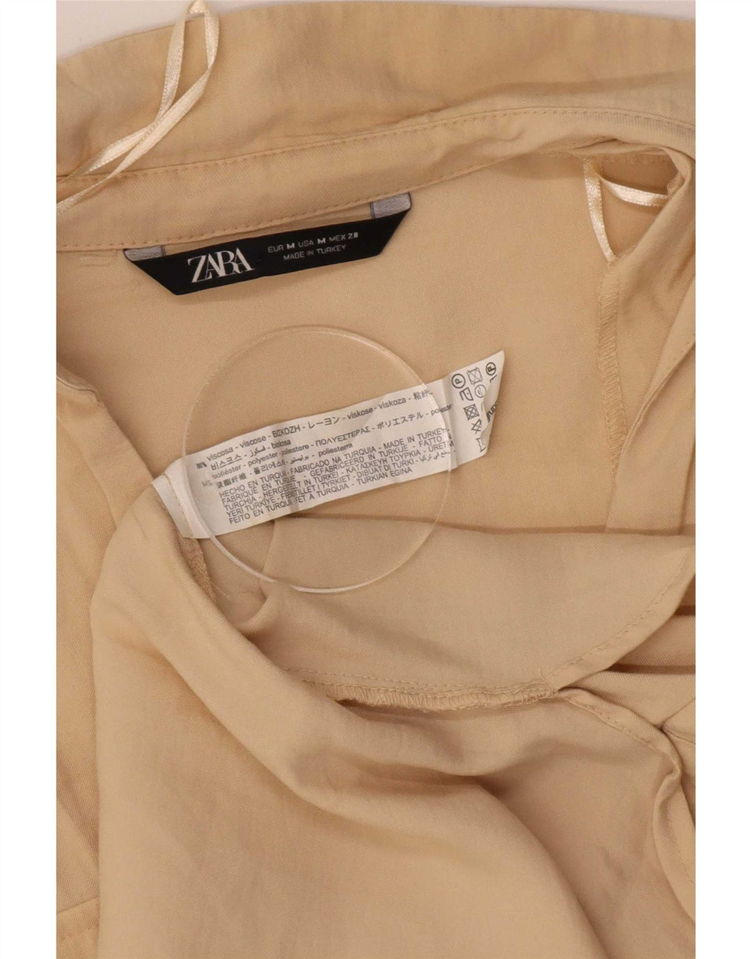 Zara Γυναικείο Πουκάμισο UK 14 Medium Beige Viscose