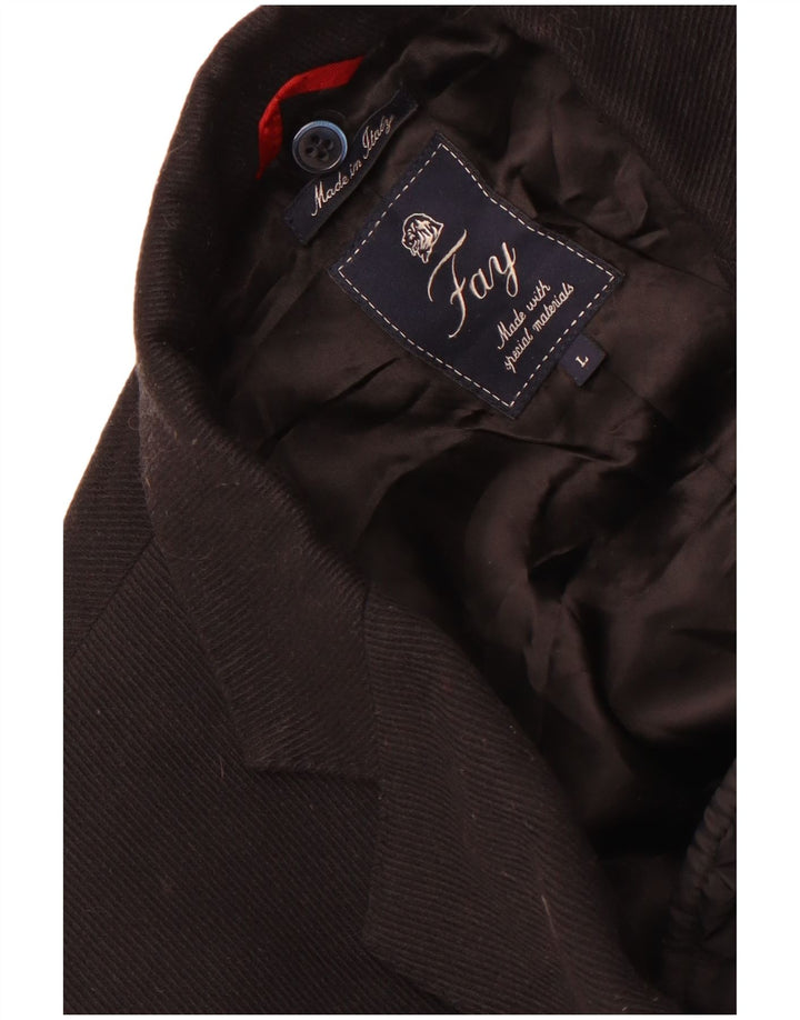 Ανδρικό παλτό Fay Corduroy UK 40 Large Μαύρο