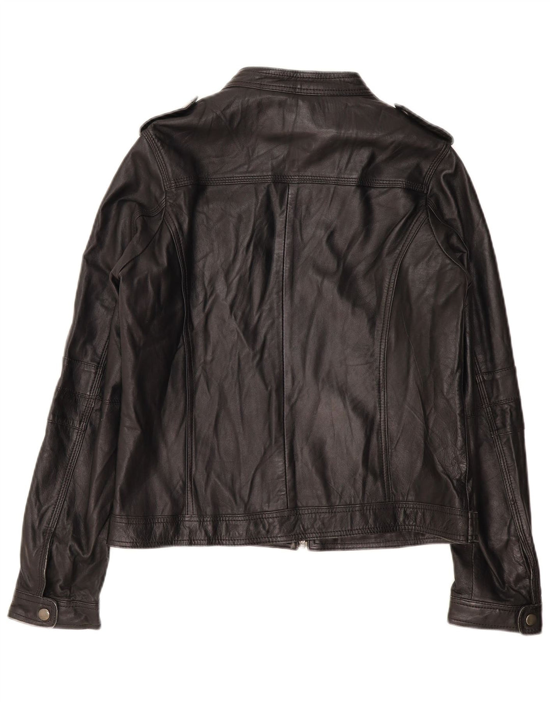 PIMKIE Γυναικείο Basic Leather Racer Jacket UK 16 Large Black Leather