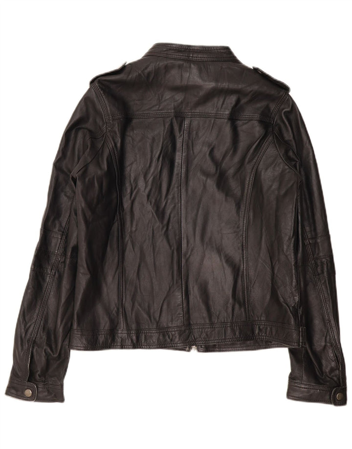 PIMKIE Γυναικείο Basic Leather Racer Jacket UK 16 Large Black Leather