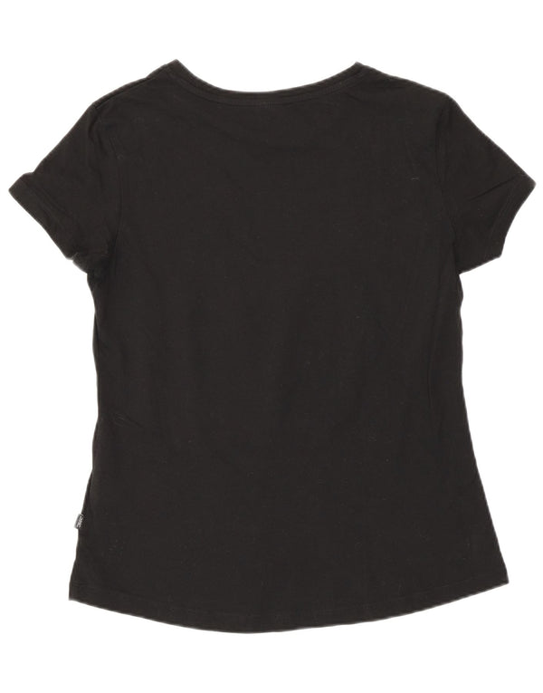 Puma Γυναικείο T-Shirt Top UK 12 μεσαίο μαύρο βαμβακερό
