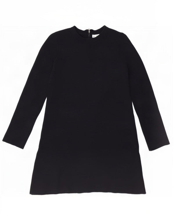 Zara Γυναικείο Jumper Φόρεμα UK 8 Small Navy Blue Viscose