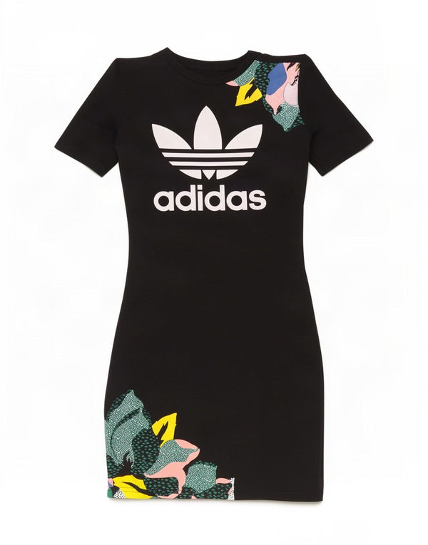 Φόρεμα Adidas Womens Her Studio London Graphic T-Shirt UK 6 XS Black Floral